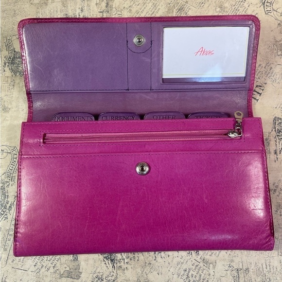 Abas Travel pink leather wallet/organizer and passport cover - Picture 7 of 16